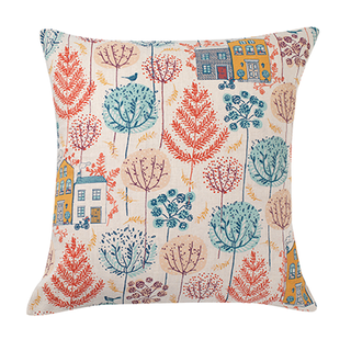 printed cushion with white background