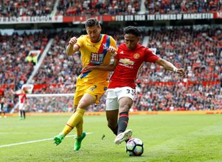 Demetri Mitchell made his Manchester United debut against Crystal Palace in 2017