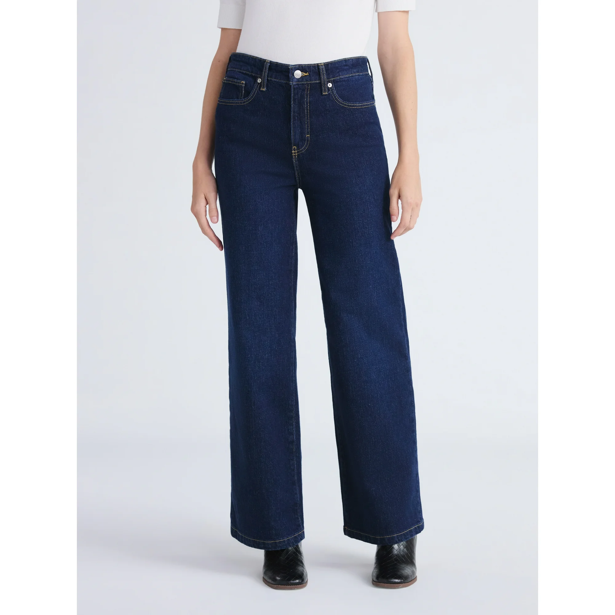 Free Assembly, Mid Rise Full Length Bootcut Jeans
