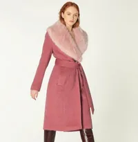 L.K.BENNETT AVA PALE PINK WOOL COAT, Now £315 Was £450