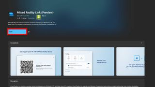 Mixed Reality Link app on Microsoft Store