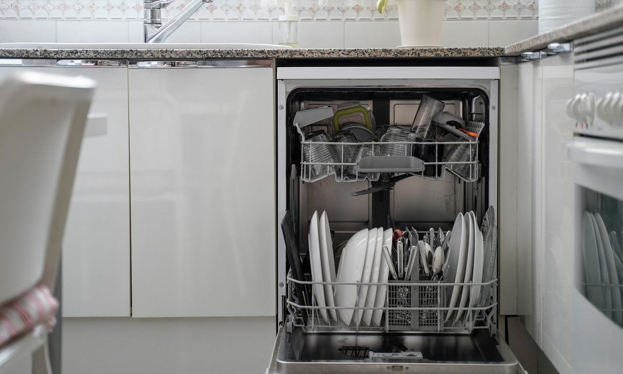 Dishwasher in kitchen