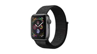 Apple Watch Series 5 black with a black webbing strap