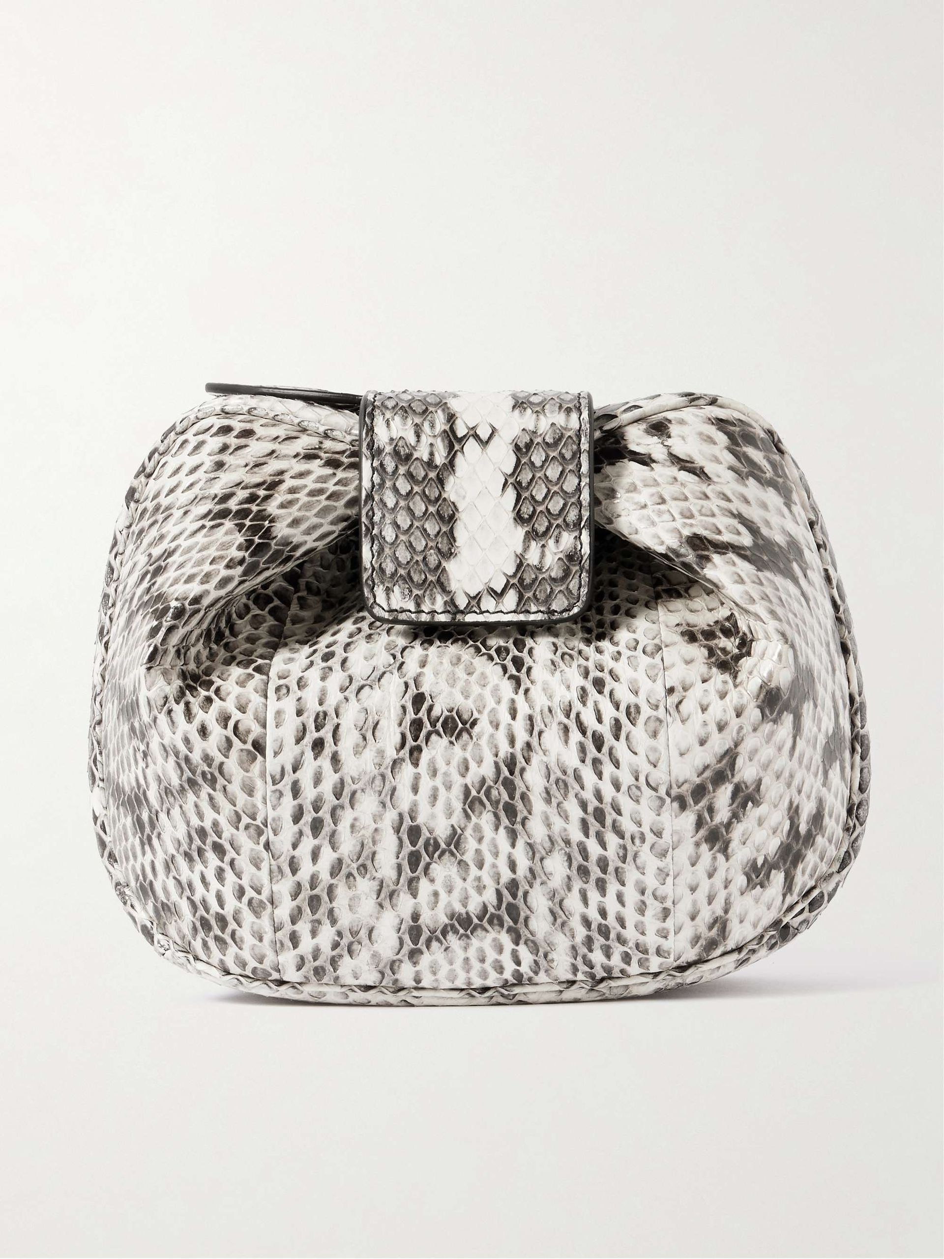 Soft Demi Snake-Effect Leather Clutch