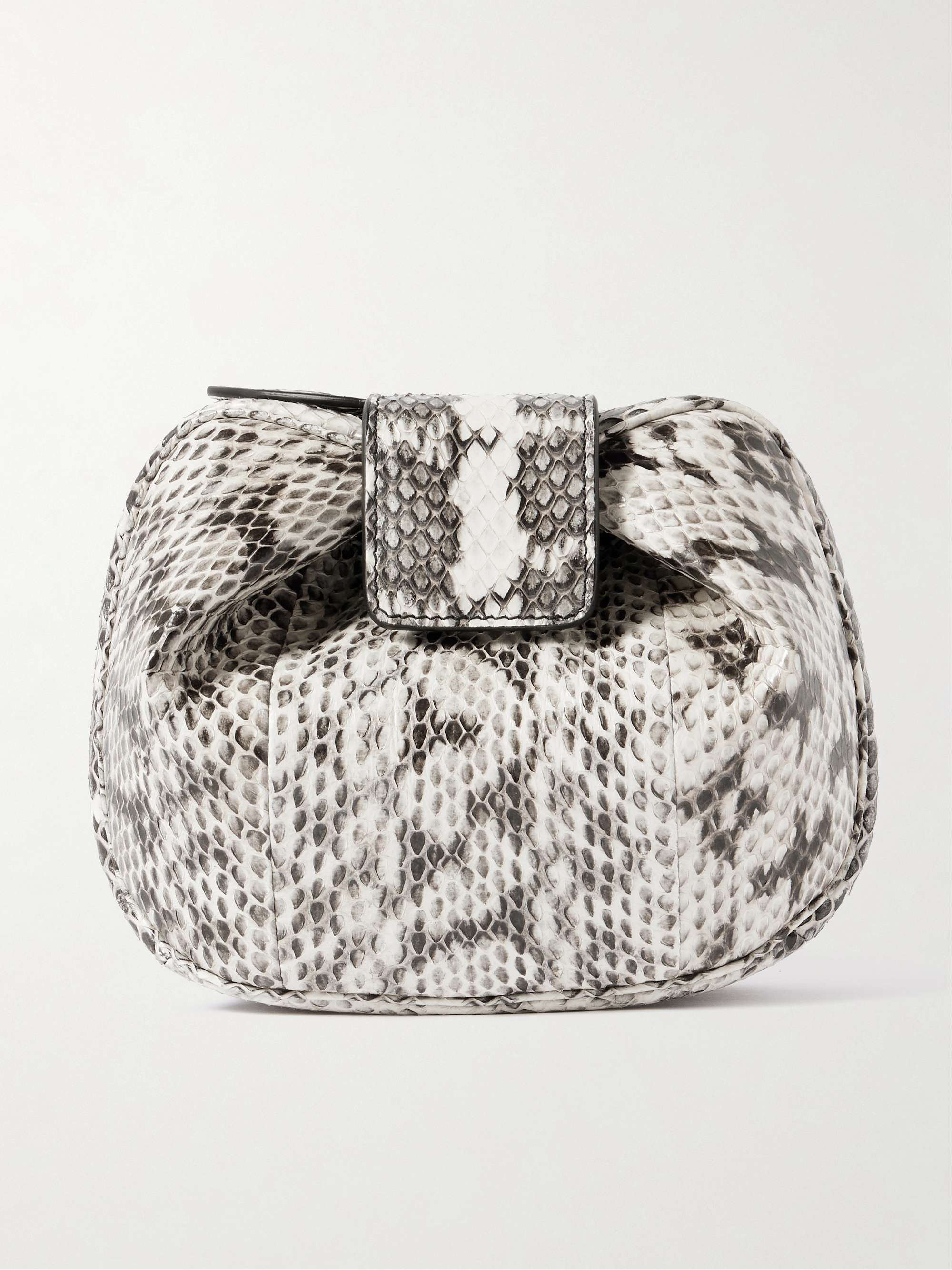 Soft Demi Snake-Effect Leather Clutch