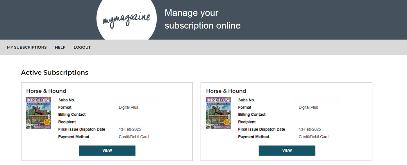 Manage your subscription