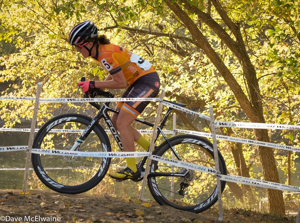 Amanda Miller (Boulder Cycle Sport) tried mightily to stay with McFadden but could not do so