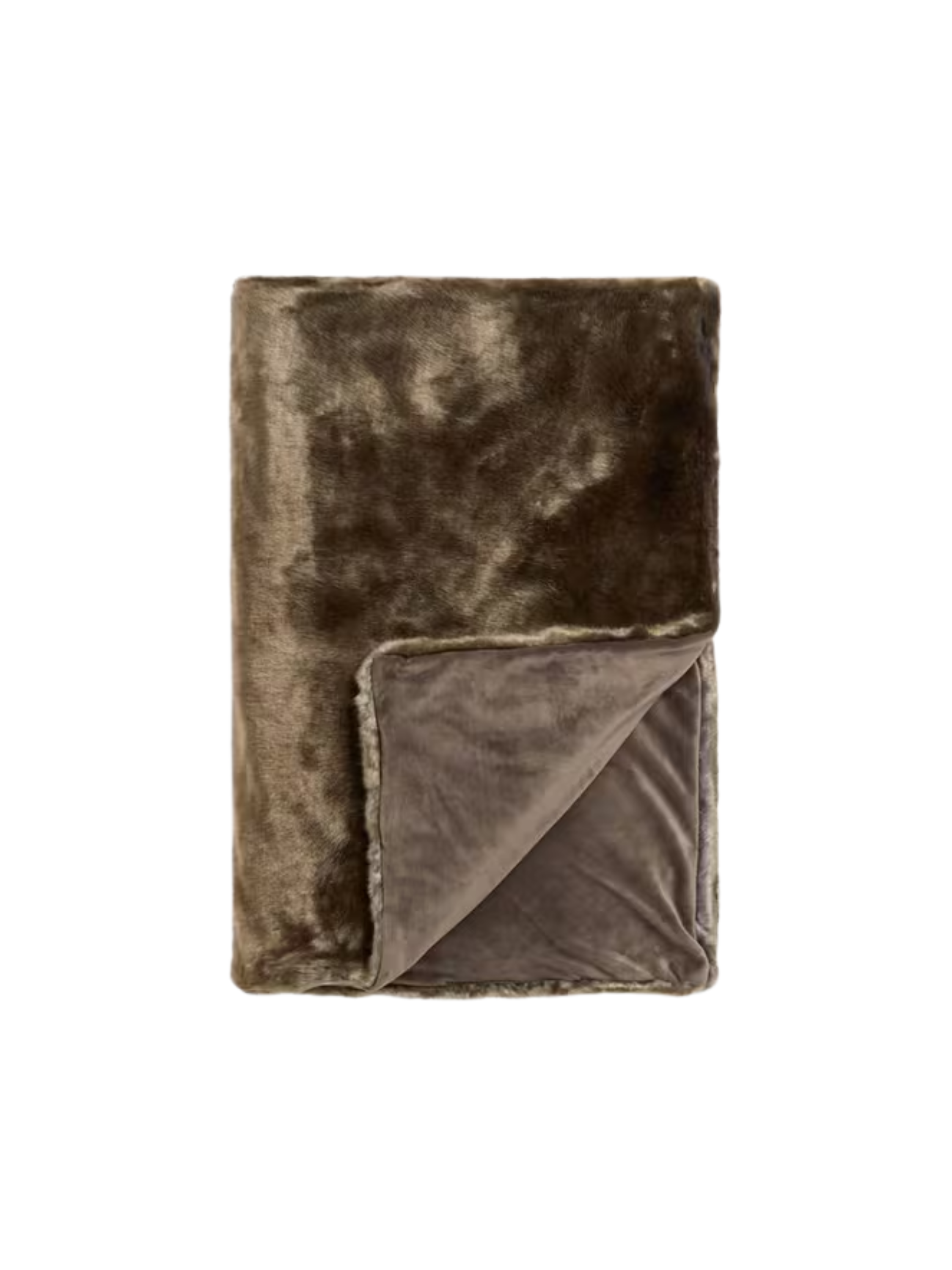 Faux Fur Throw in Brown