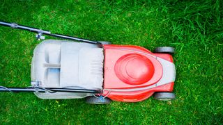 Lawn mower with folding handle