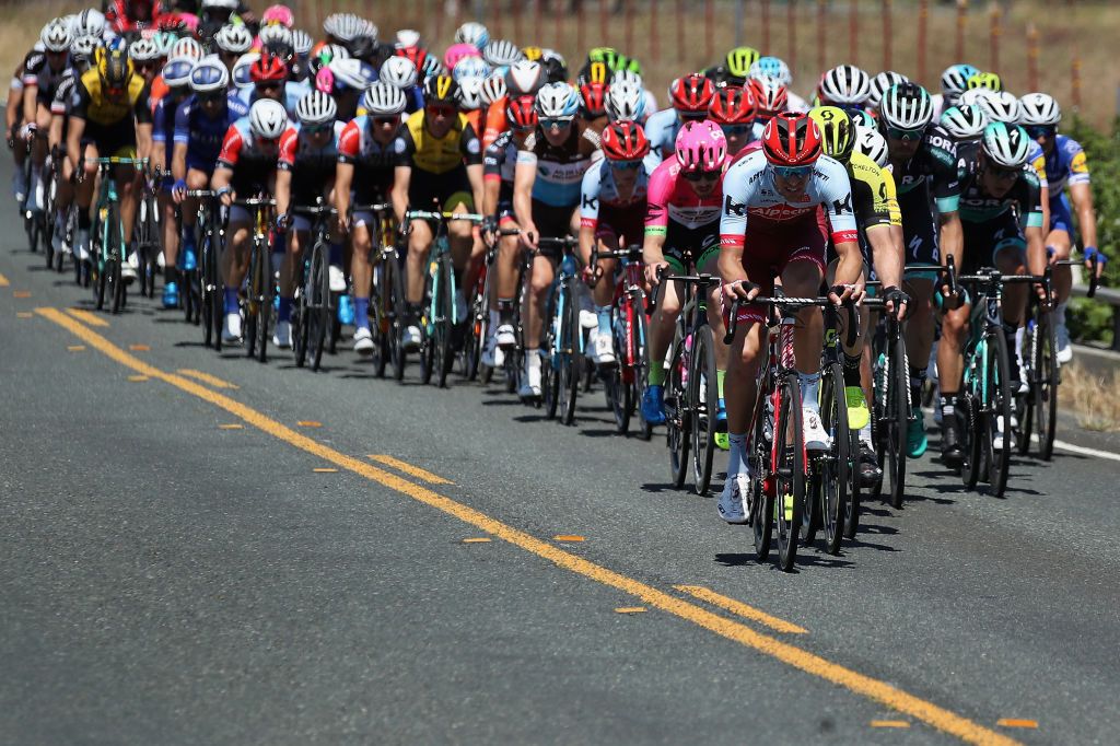 The bunch never let the breakaway build up to too much of a lead on stage 5 of the 2018 Tour of California