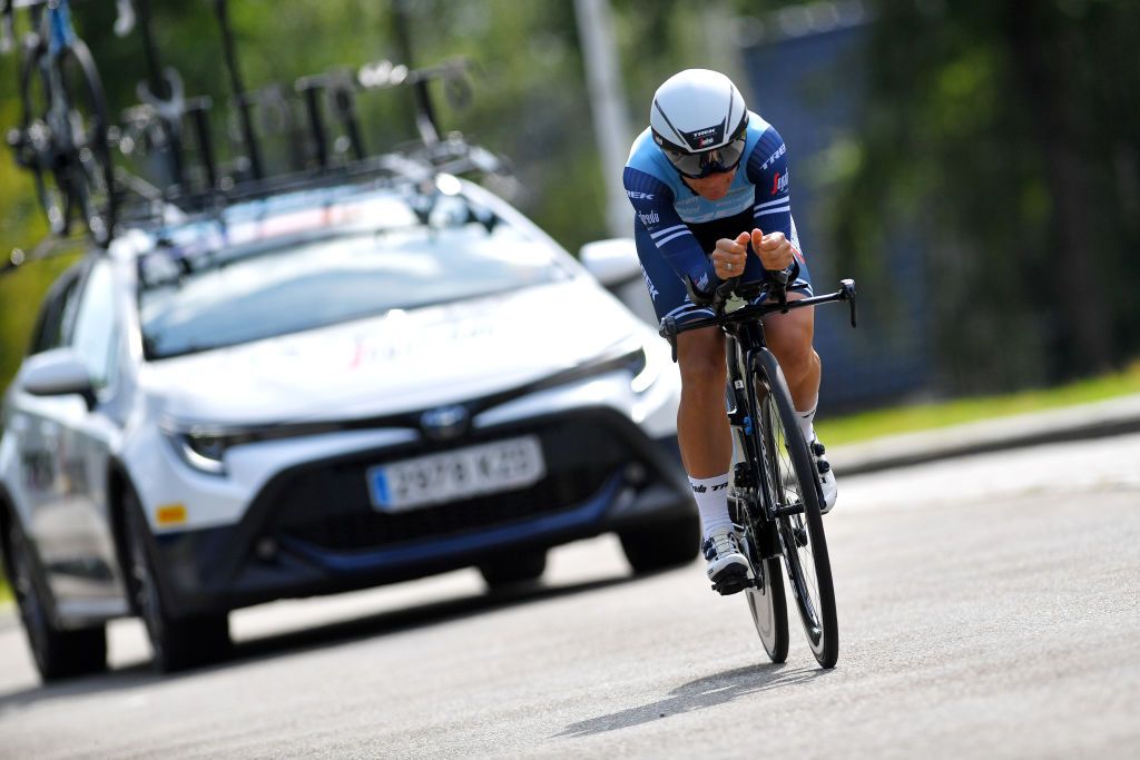 EDE NETHERLANDS AUGUST 24 Trixi Worrack of Germany and Team Trek Segafredo during the 23rd Simac Ladies Tour 2021 Prologue a 24km Individual Time Trial stage from Ede to Ede SLT2021 SimacDS UCIWWT on August 24 2021 in Ede Netherlands Photo by Luc ClaessenGetty Images