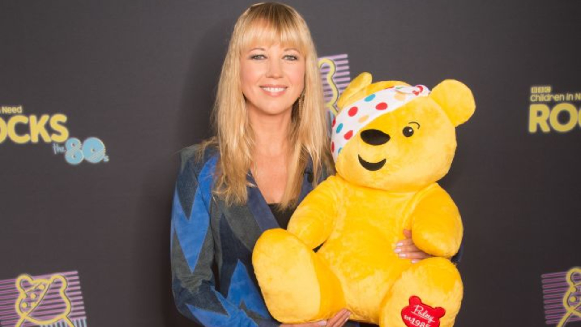 Sara Cox is pictured at BBC Children in Need Rocks the 80s at SSE Arena