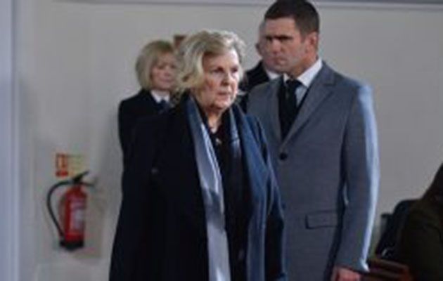 Cora Cross EastEnders at funeral