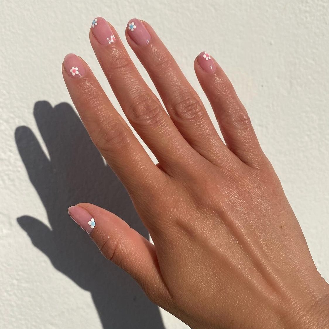 Teeny florals simple nail design