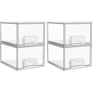 Clear acrylic stackable drawers