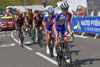 David Gaudu leads Thibaut Pinot up the Col du Tourmalet at the 2019 Tour de France.