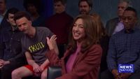Heidi Gardner breaking out in laughter during Beavis and Butt-Head sketch