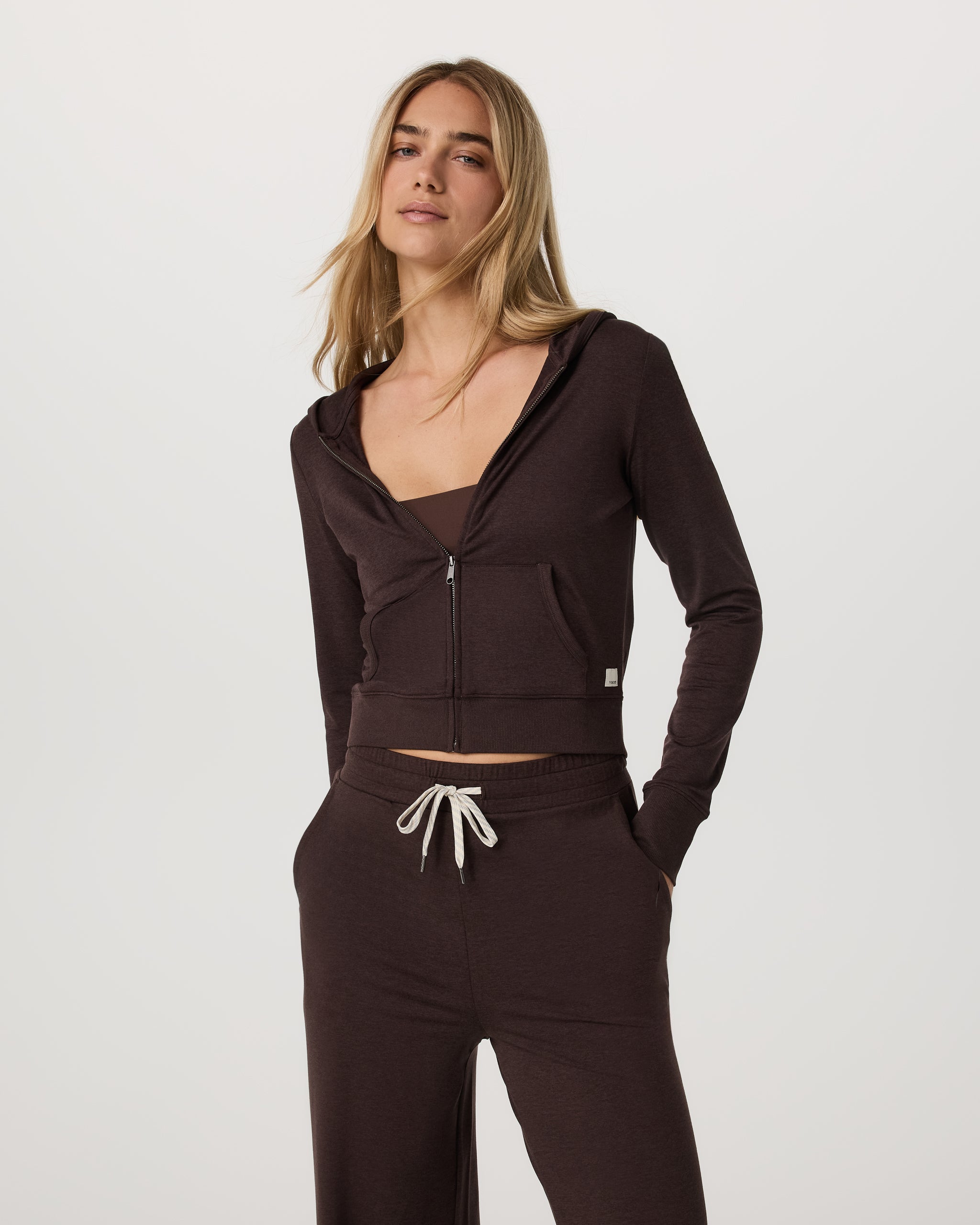 Halo Mini Full Zip Hoodie - Java Heather - Xxs