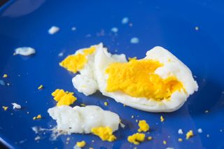 exploded hard boiled egg