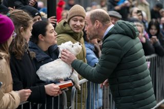 Prince William meets a dog in Estonia