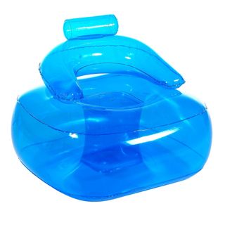 blue plastic inflatable chair