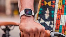 Someone wearing the Fitbit Sense 2 smartwatch 