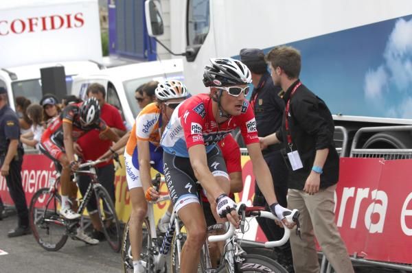 Fr&auml;nk Schleck (Saxo Bank) was exhausted at the finish.