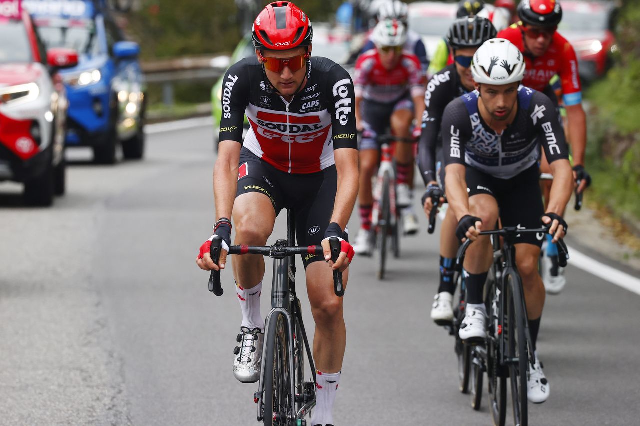 Il Lombardia 2021 115th Edition Como Bergamo 239 km 09102021 Tim Wellens BEL Lotto Soudal Victor Campenaerts BEL Team Qhubeka Assos photo Luca BettiniBettiniPhoto2021