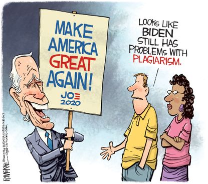 Political Cartoon U.S. Plagiarism Joe Biden Campaign