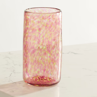 speckled pink and yellow glass