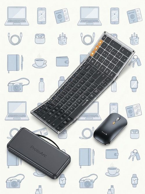 Foldable Keyboard and Mouse with Case