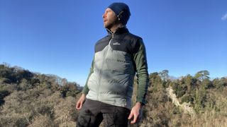Kathmandu Epiq Men’s 600 Fill Down Vest: Alex hiking