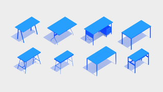 blue desks