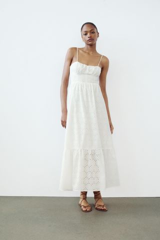 Cutwork Embroidery Midi Dress