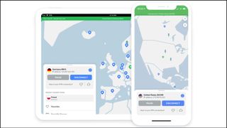 Et skærmbillede af NordVPN's iOS-app