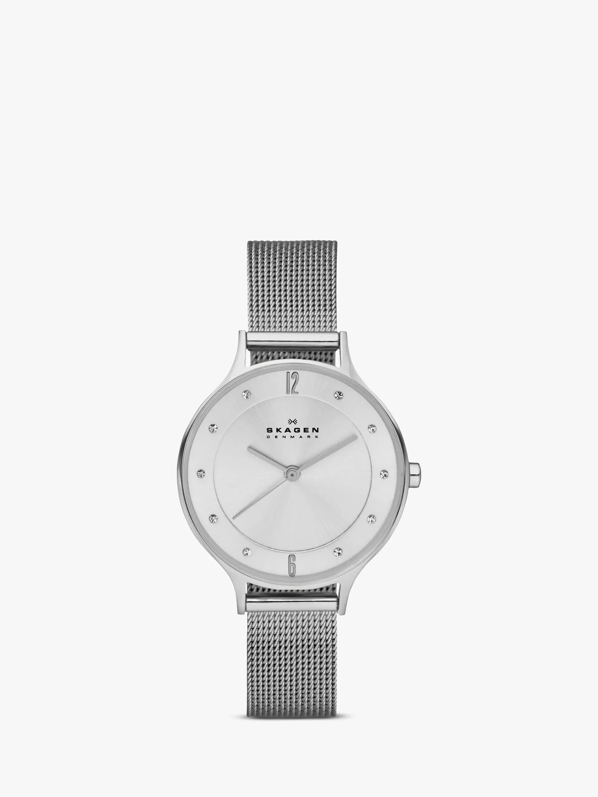 Skagen Skw2149 Women's Anita Stainless Steel Mesh Bracelet Strap Watch, Silver