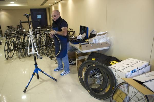 Training camps are a busy time for team mechanics.