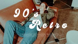 Best Lightroom presets; a woman reclines on a leather sofa