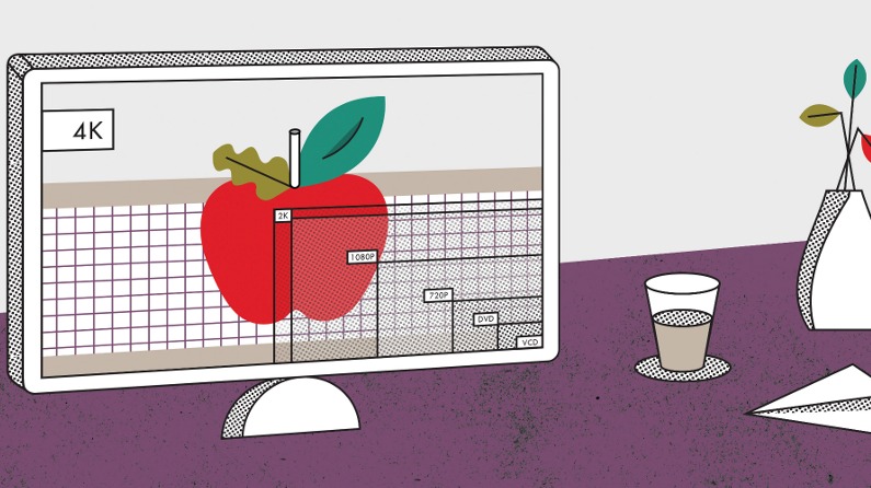 Illustration show different video resolutions