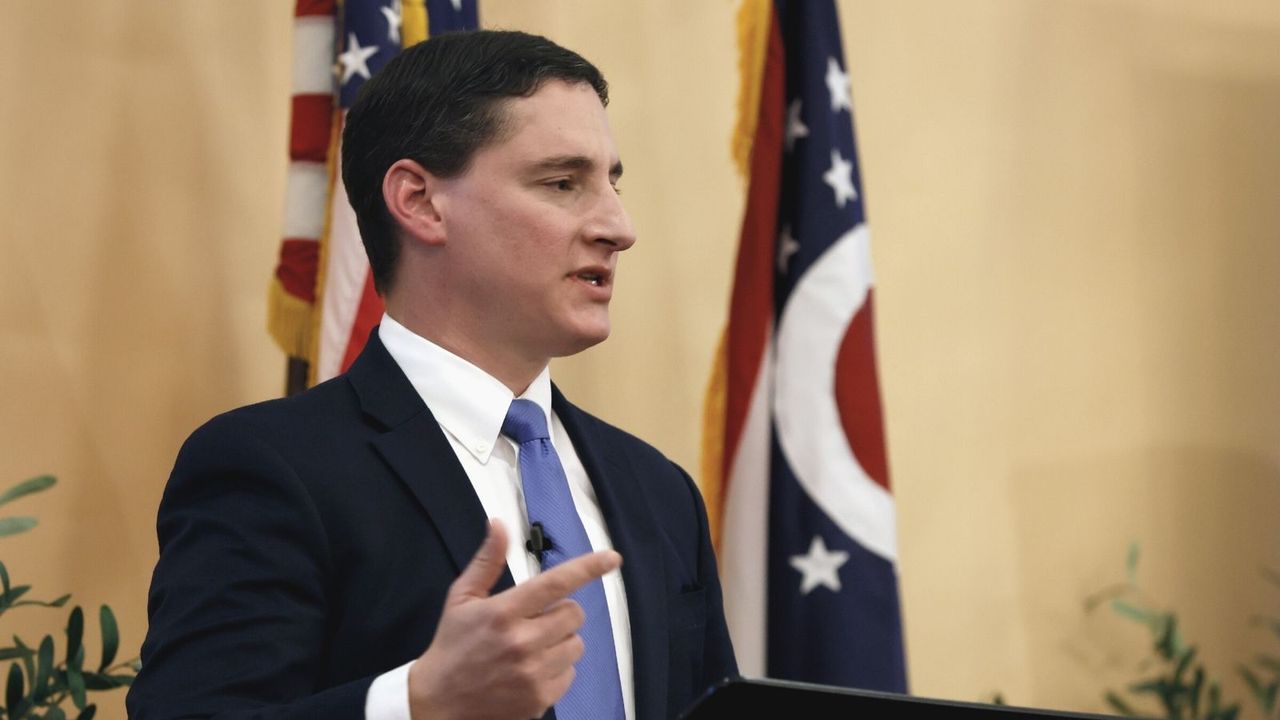 Josh Mandel speaks during a January debate