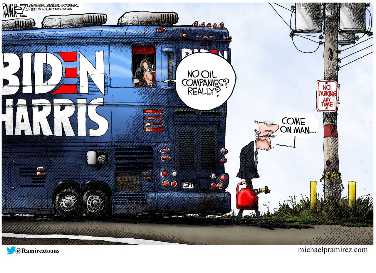 Political Cartoon U.S. Biden Harris oil companies