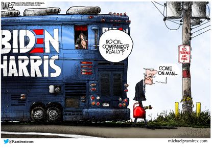 Political Cartoon U.S. Biden Harris oil companies