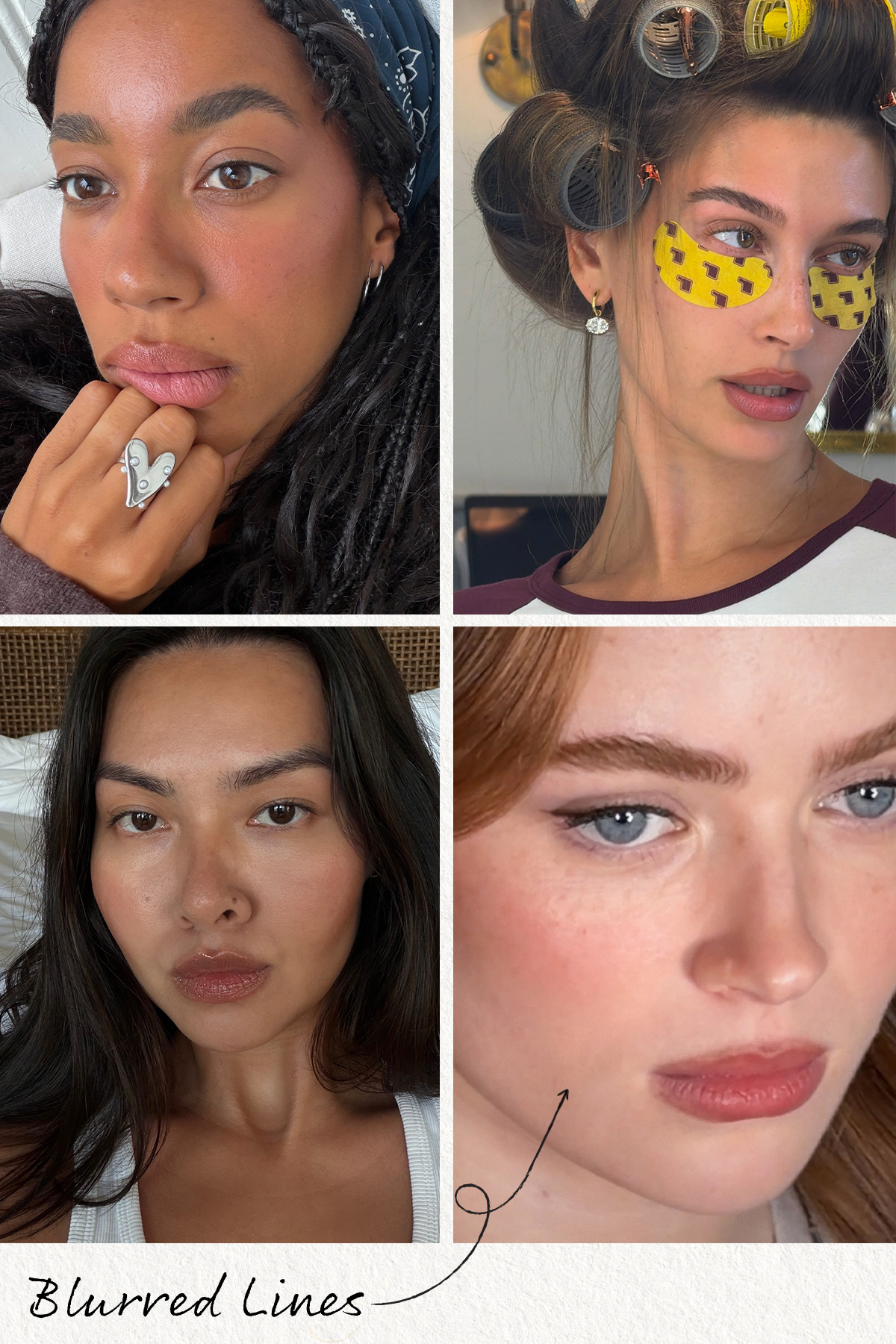 A collage of blurred lip looks