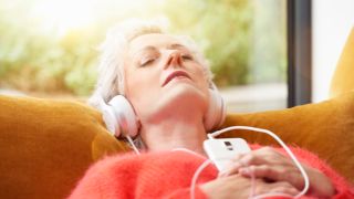 Woman listening to music