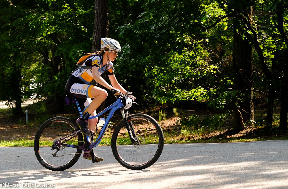 Kaitlyn Patterson (OAM NOW) riding solidly in second place during the first 30 miles.