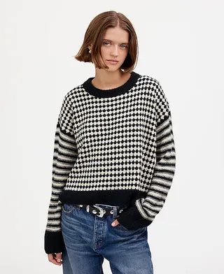 Madewell, Raglan Pullover Sweater in Mixed Stripe