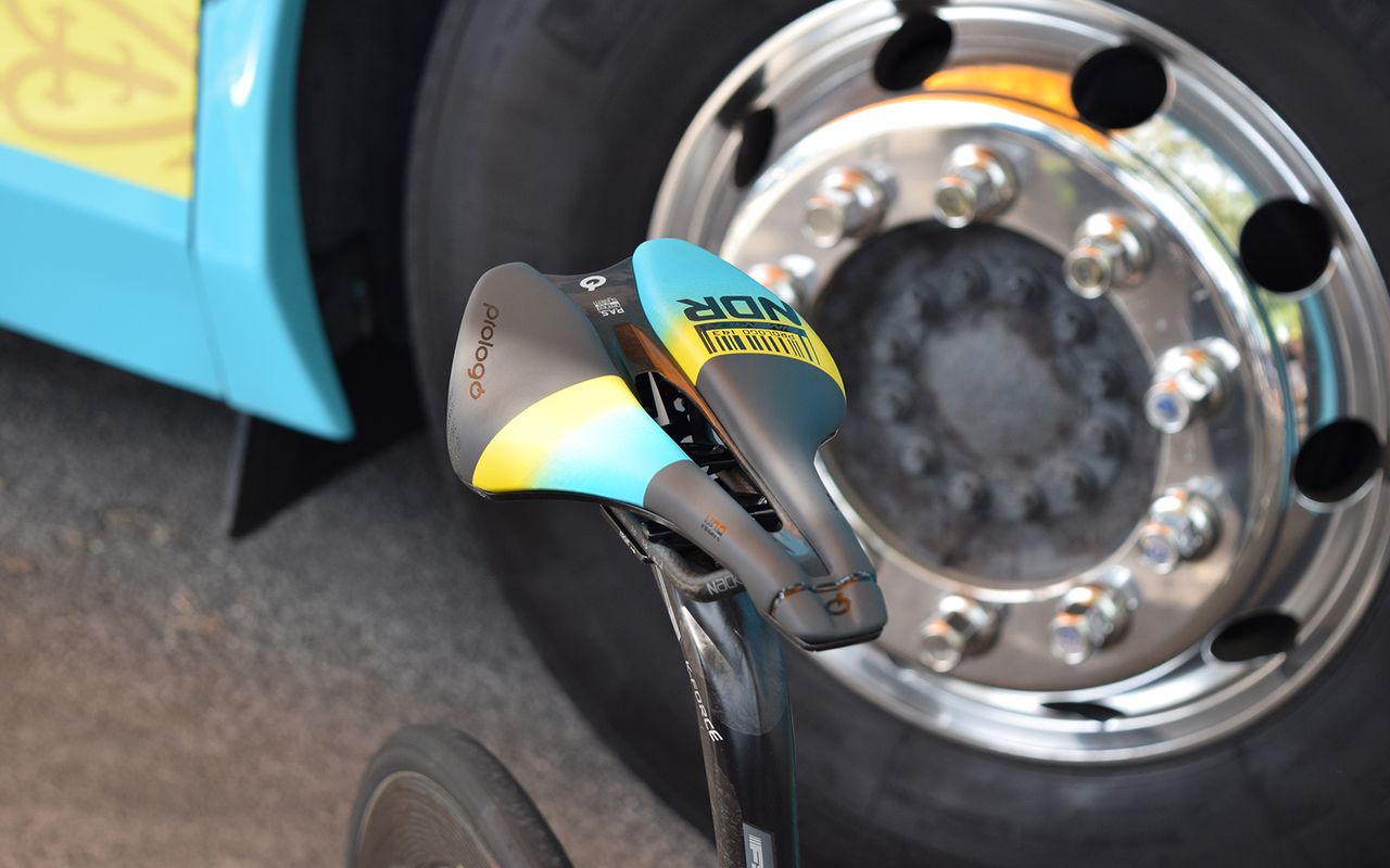 Prologo have issued a handful of riders with special edition saddles for the race
