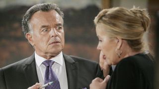 Ray Wise and Melody Thomas Scott as Ian and Nikki in a tense scene in The Young and the Restless