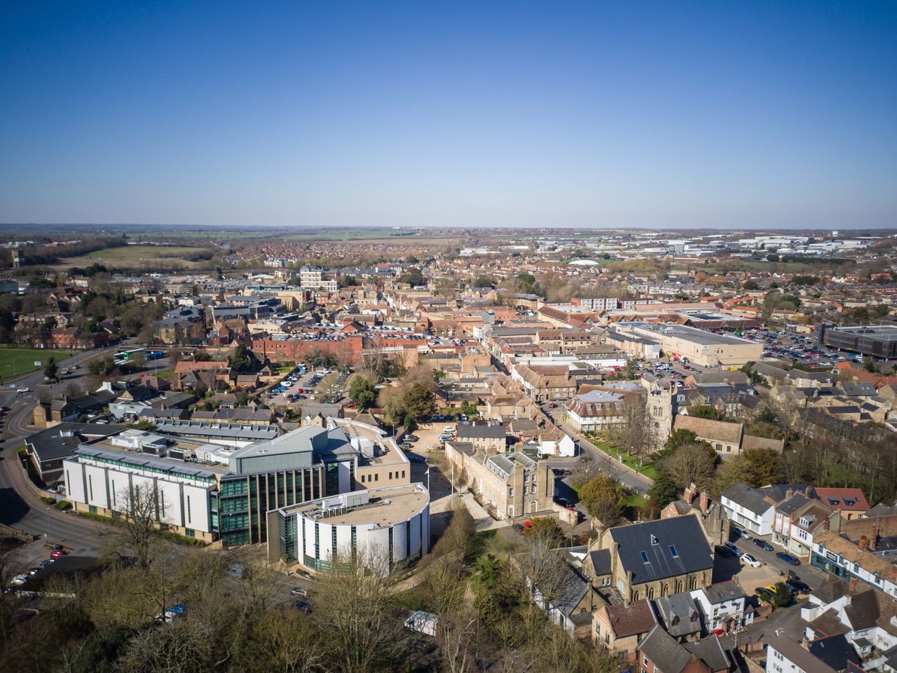 Photo of a town taken with the Potensic Atom 2 drone