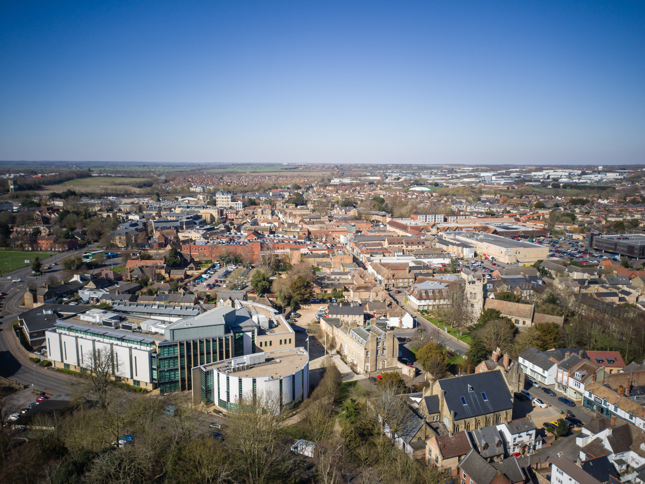 Photo of a town taken with the Potensic Atom 2 drone